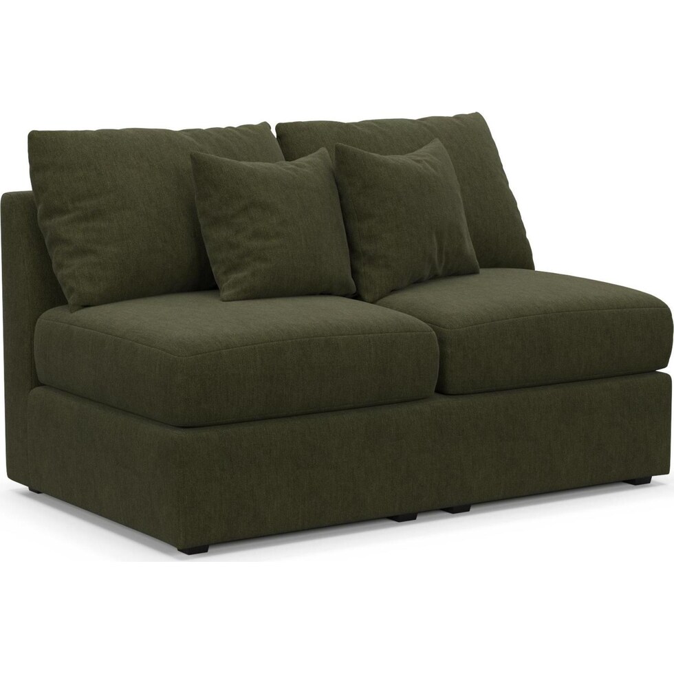 the pitt green armless loveseat   
