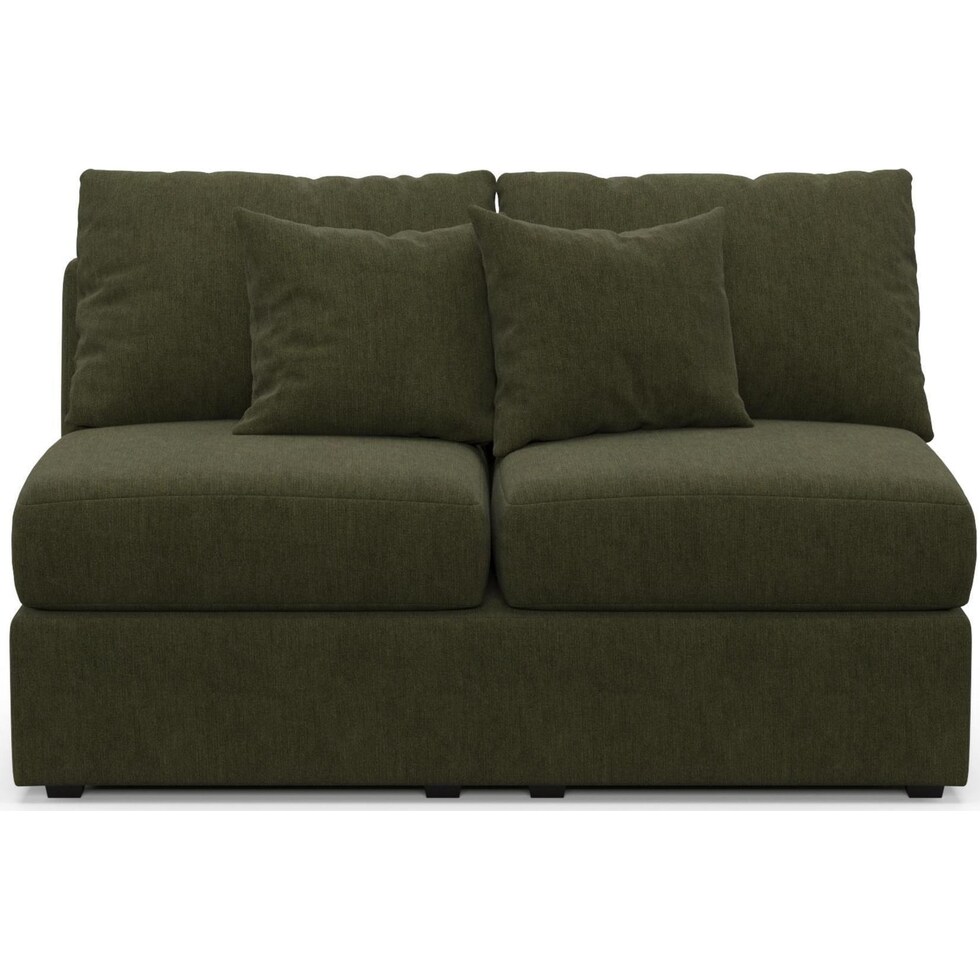 the pitt green armless loveseat   
