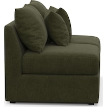 the pitt green armless loveseat   