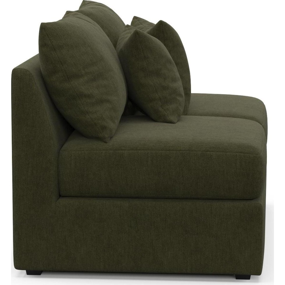 the pitt green armless loveseat   