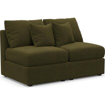 the pitt green armless loveseat   