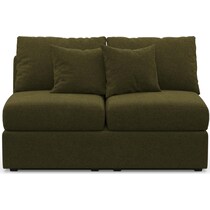 the pitt green armless loveseat   