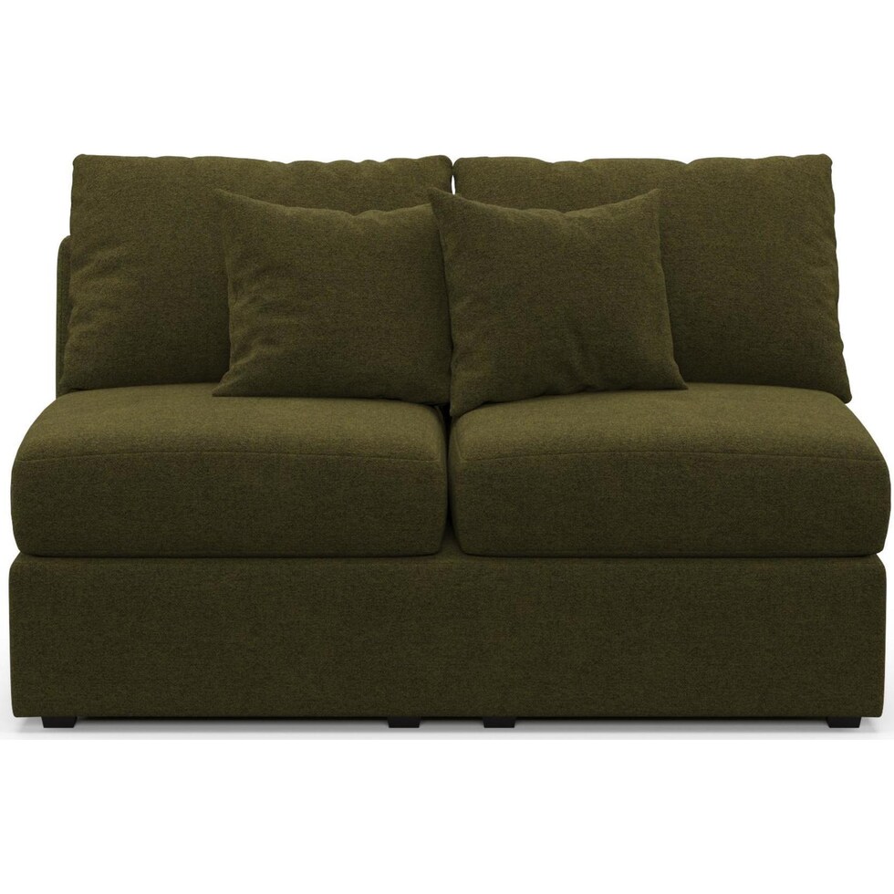 the pitt green armless loveseat   