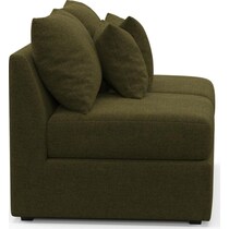 the pitt green armless loveseat   