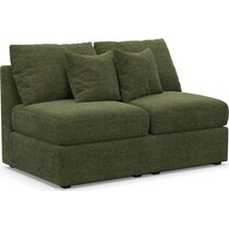 the pitt green armless loveseat   