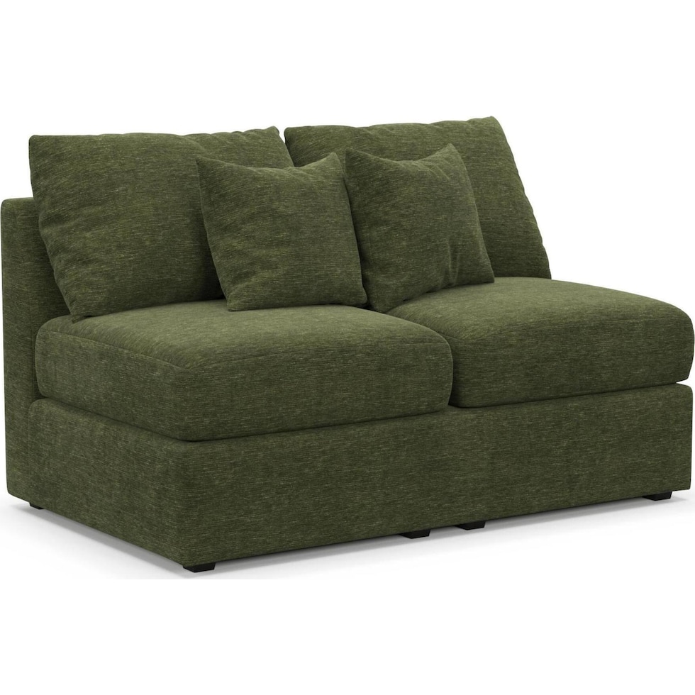 the pitt green armless loveseat   