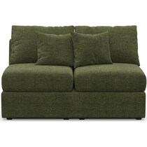 the pitt green armless loveseat   