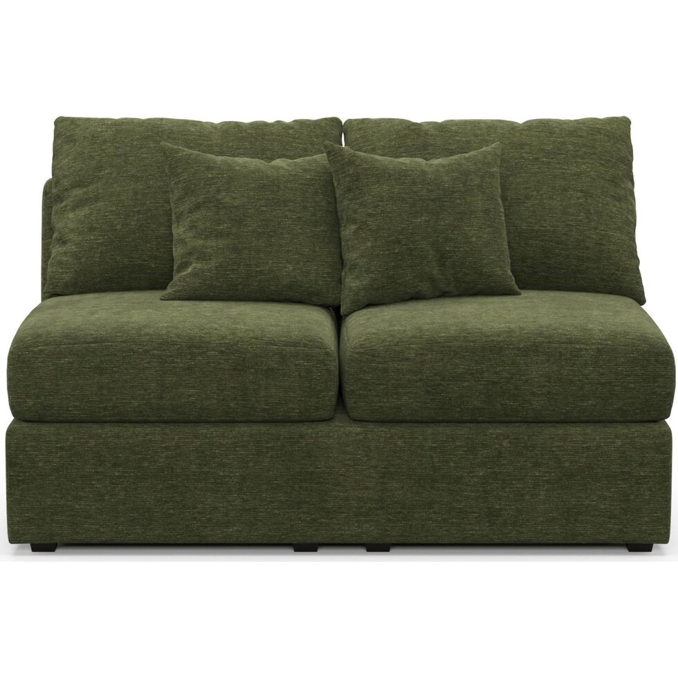 the pitt green armless loveseat   