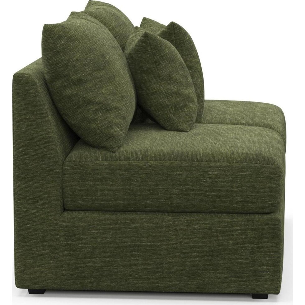the pitt green armless loveseat   