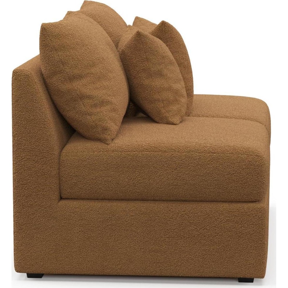 the pitt light brown armless loveseat   