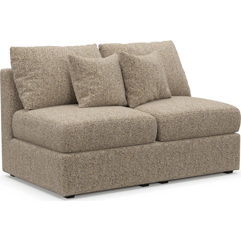 the pitt light brown armless loveseat   