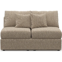 the pitt light brown armless loveseat   