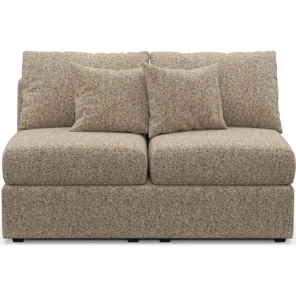 the pitt light brown armless loveseat   