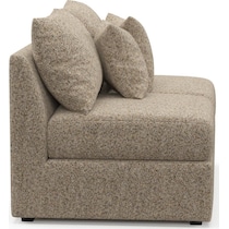 the pitt light brown armless loveseat   