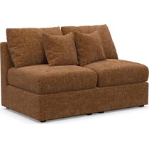 the pitt light brown armless loveseat   