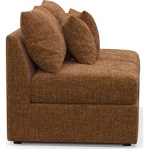 the pitt light brown armless loveseat   