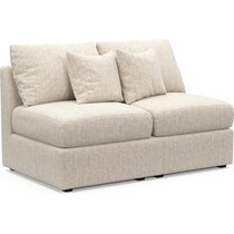 the pitt neutral armless loveseat   