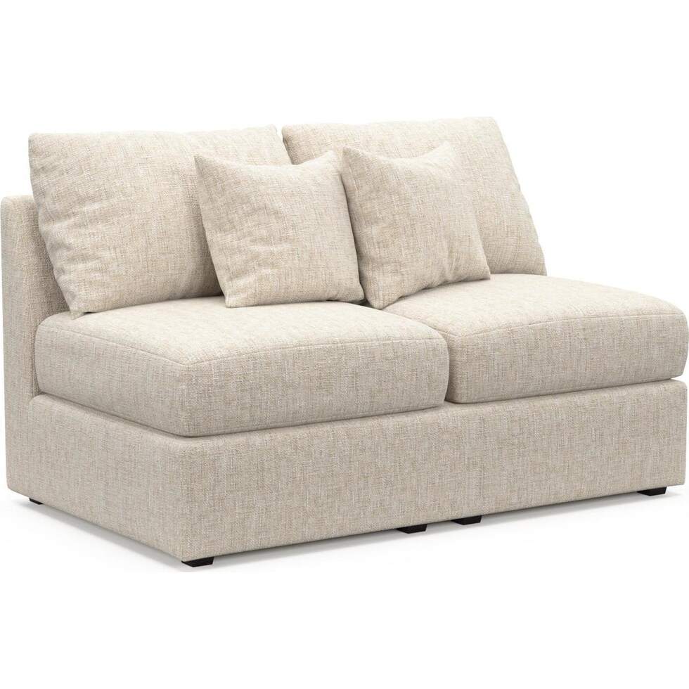 the pitt neutral armless loveseat   