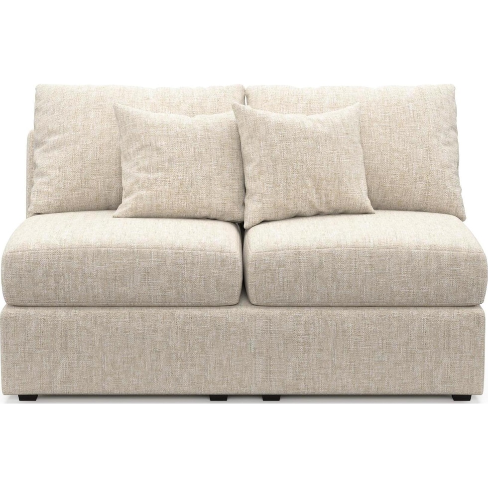 the pitt neutral armless loveseat   