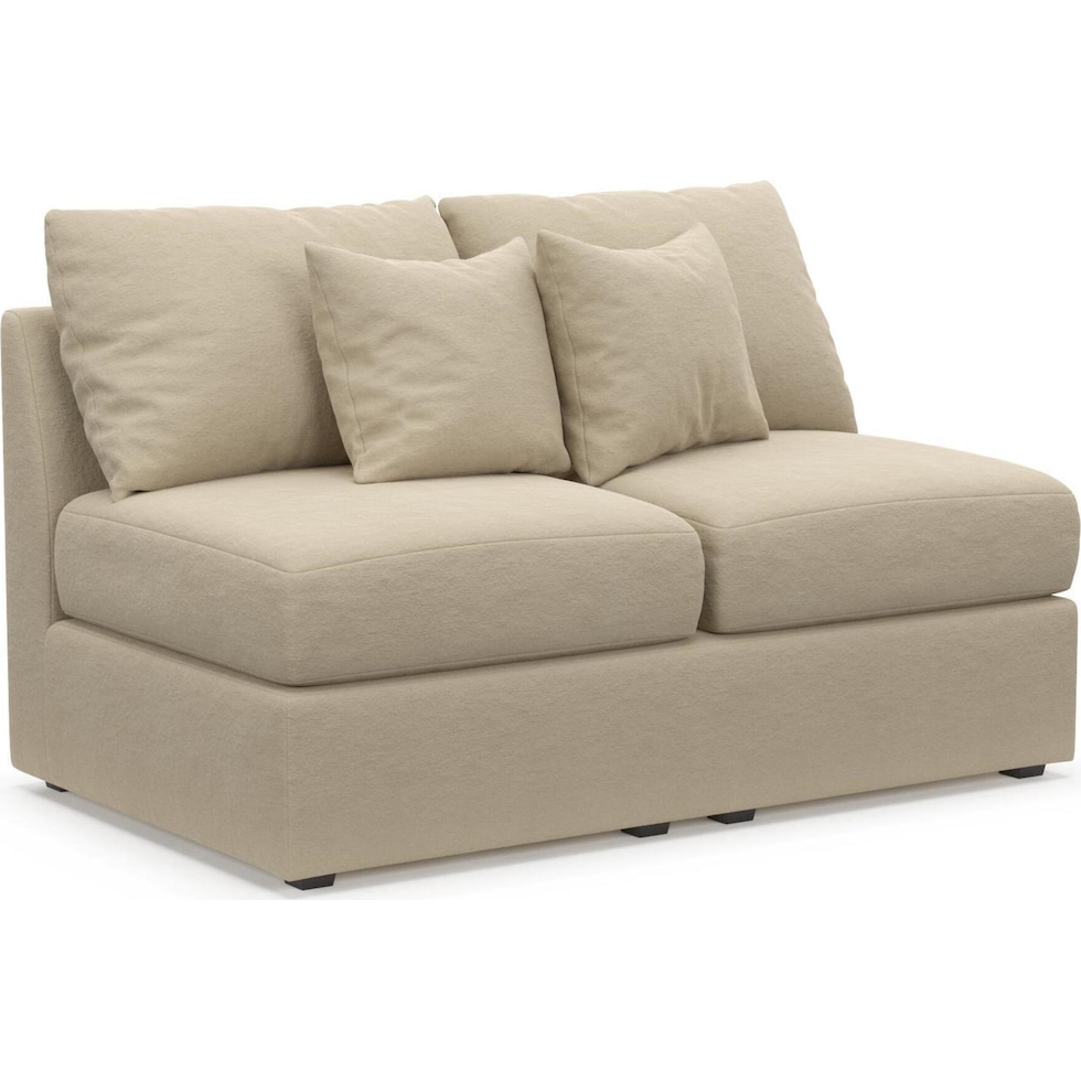 the pitt neutral armless loveseat   