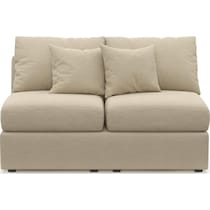 the pitt neutral armless loveseat   
