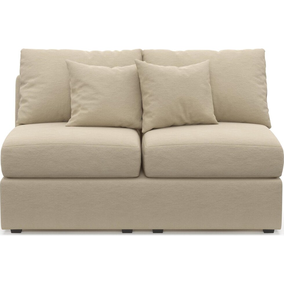 the pitt neutral armless loveseat   