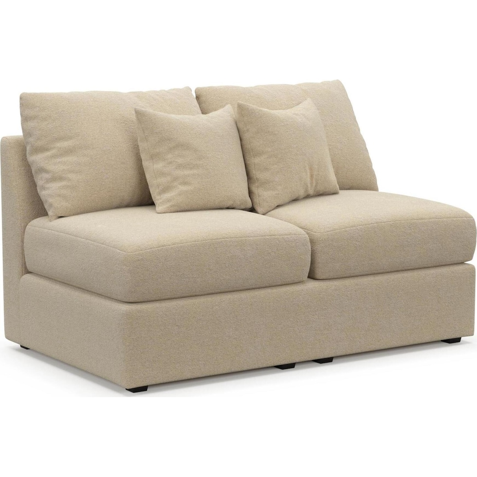 the pitt neutral armless loveseat   