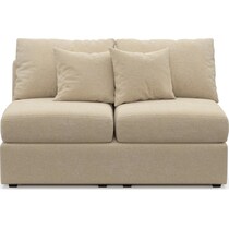 the pitt neutral armless loveseat   