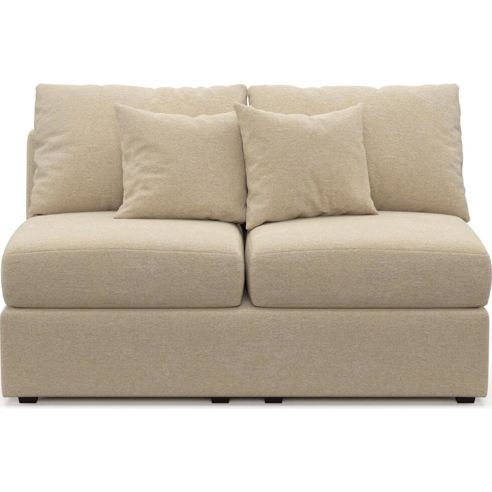 the pitt neutral armless loveseat   