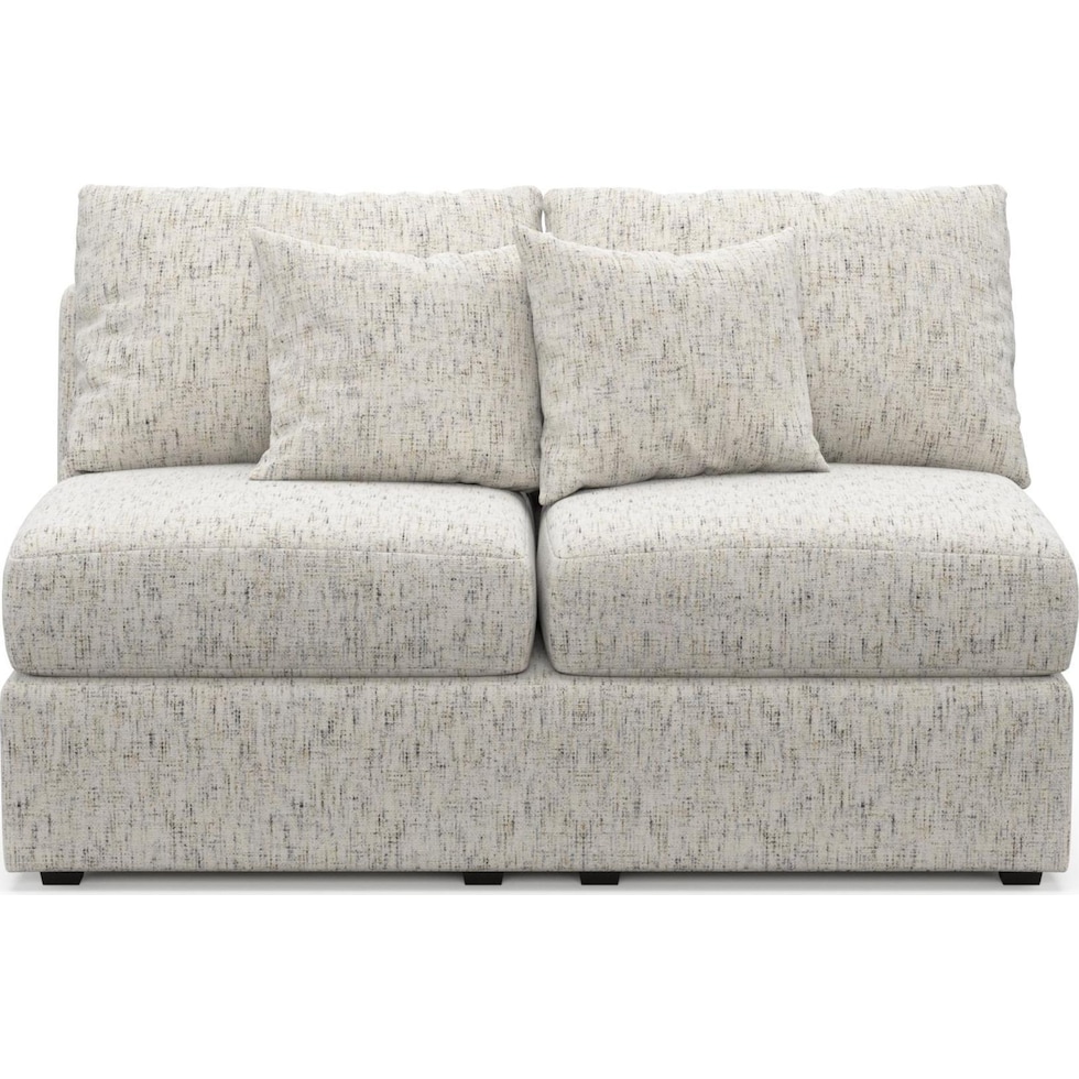 the pitt neutral armless loveseat   