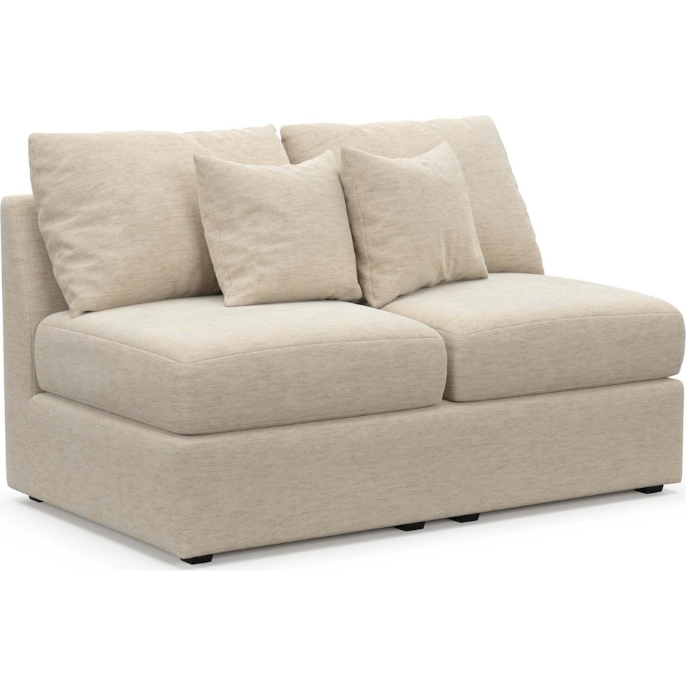 the pitt neutral armless loveseat   