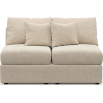 the pitt neutral armless loveseat   