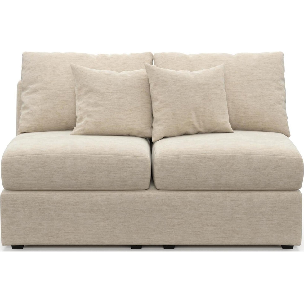 the pitt neutral armless loveseat   