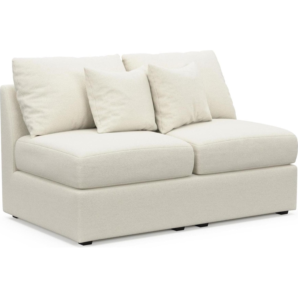 the pitt neutral armless loveseat   