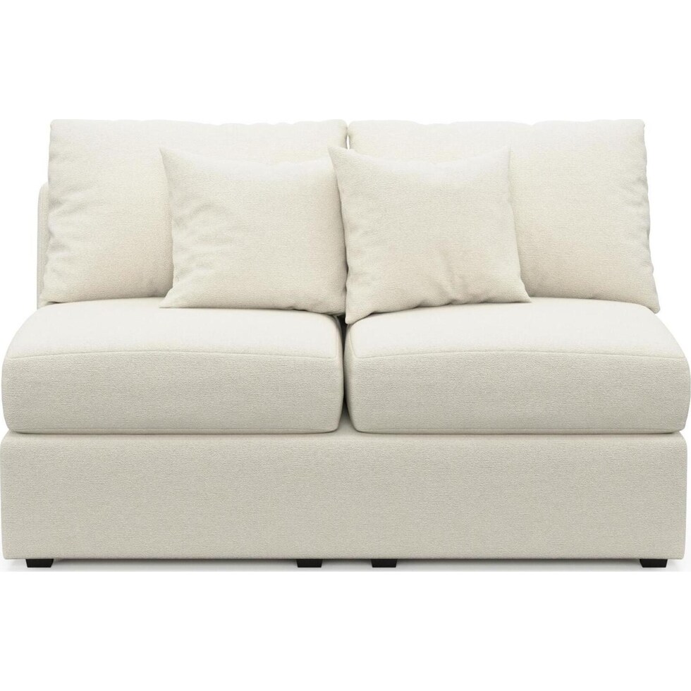 the pitt neutral armless loveseat   