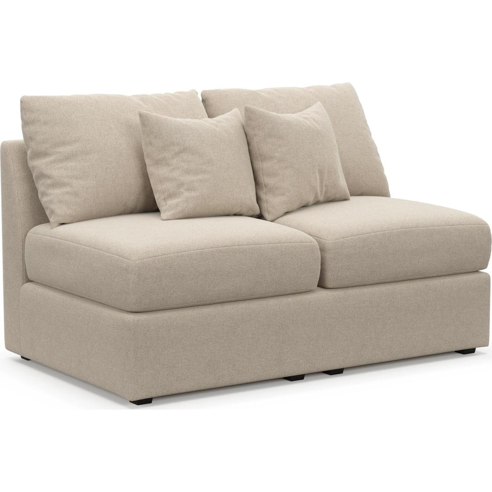 the pitt neutral armless loveseat   