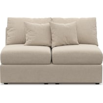 the pitt neutral armless loveseat   