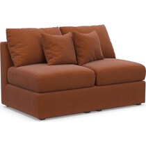 the pitt orange armless loveseat   