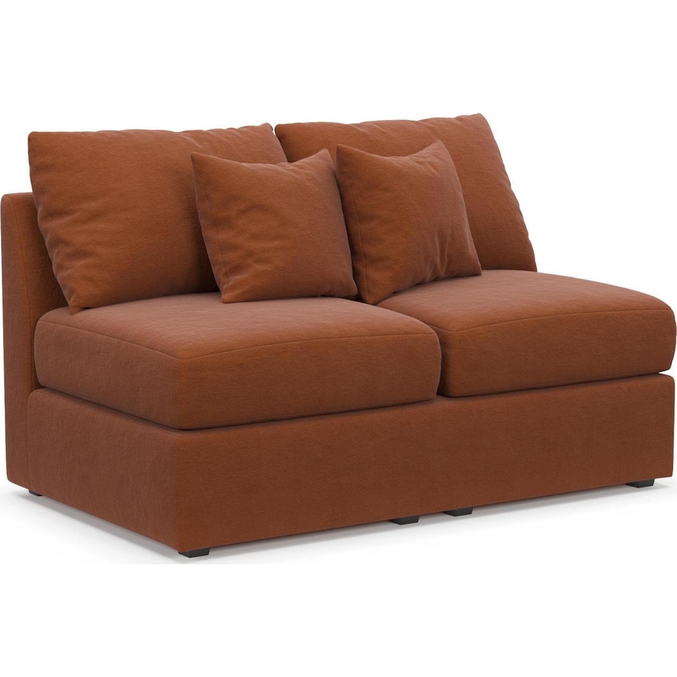 the pitt orange armless loveseat   