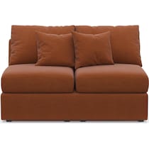 the pitt orange armless loveseat   
