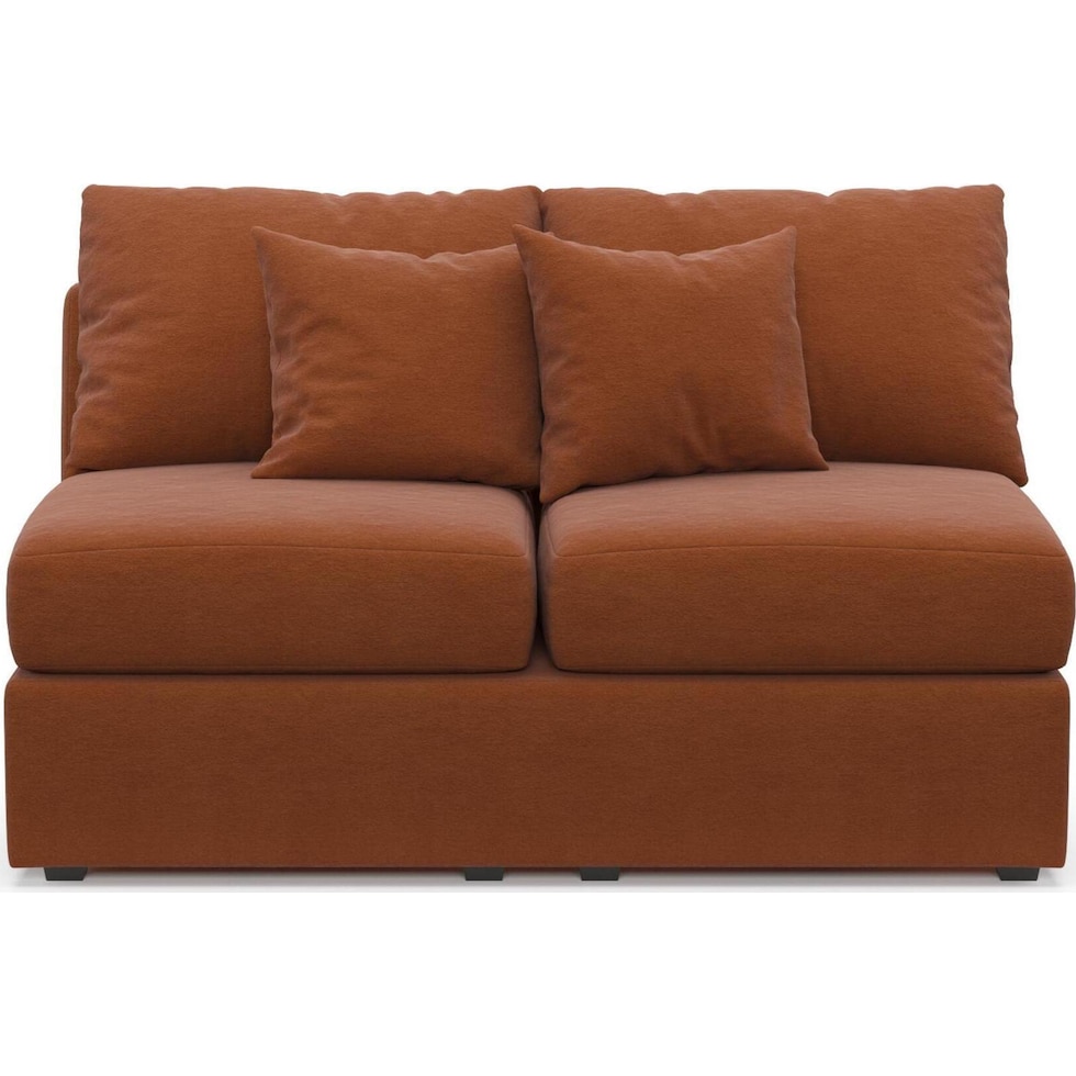 the pitt orange armless loveseat   