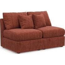the pitt red armless loveseat   