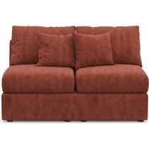 the pitt red armless loveseat   