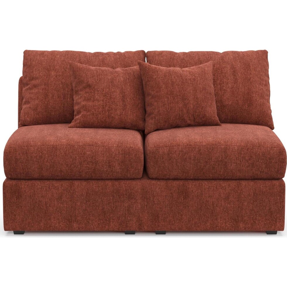 the pitt red armless loveseat   