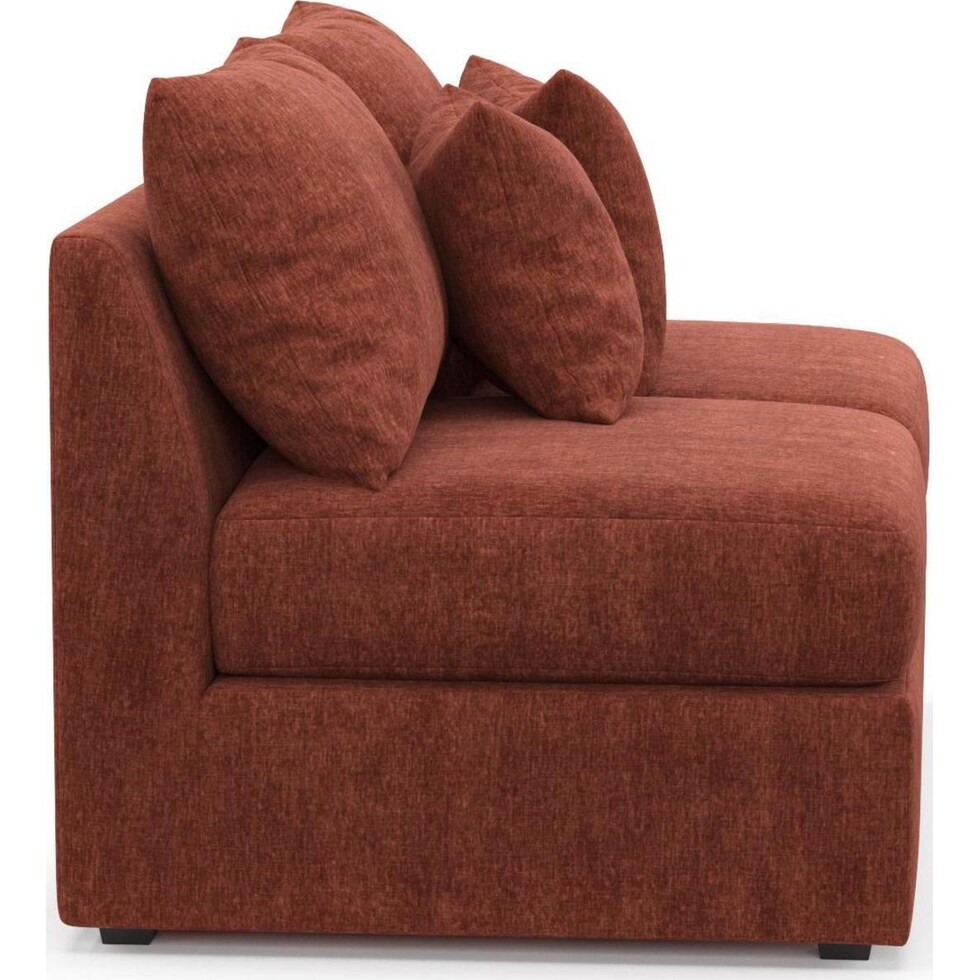 the pitt red armless loveseat   