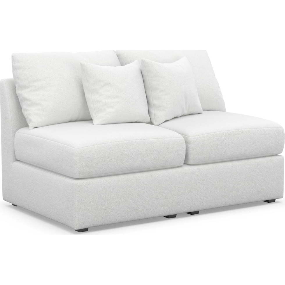 the pitt white armless loveseat   
