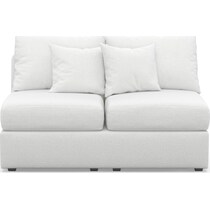 the pitt white armless loveseat   