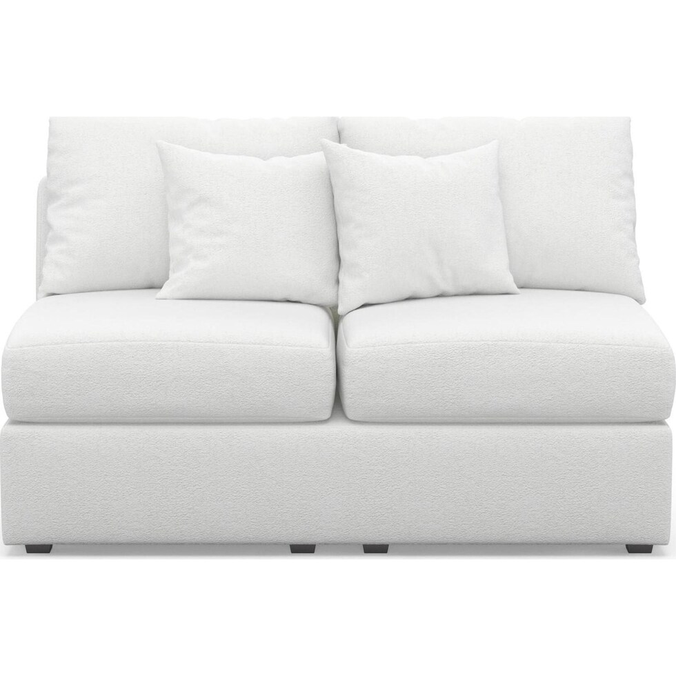 the pitt white armless loveseat   