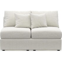 the pitt white armless loveseat   