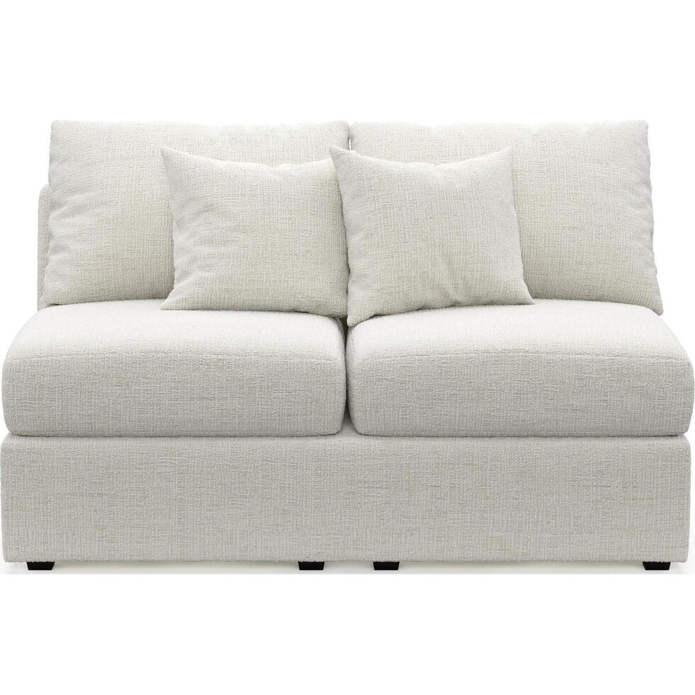 the pitt white armless loveseat   